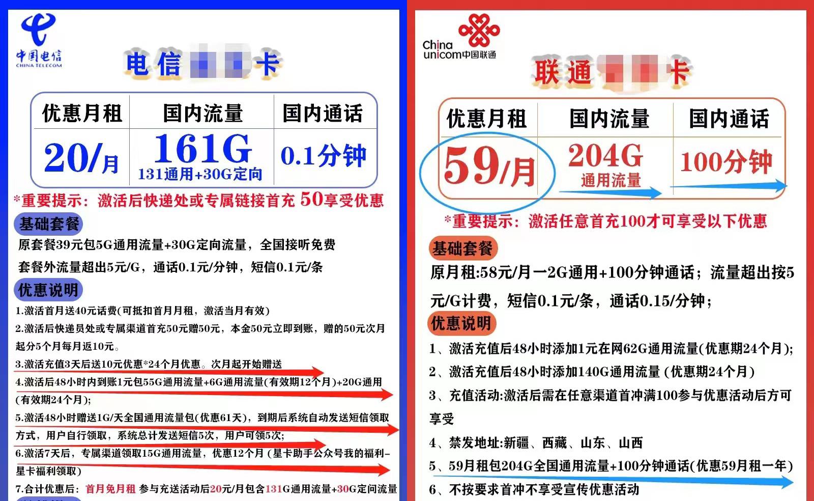 运营商竞合期间套餐变化