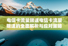 电信卡流量限速电信卡流量限速的全面解析与应对策略-有卡有网