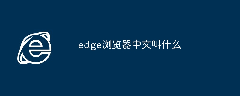 edge浏览器中文叫什么