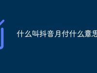 什么叫抖音月付什么意思-路由网