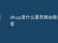 dhcp是什么意思路由器设置里-路由网