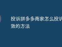 投诉拼多多商家怎么投诉最有效的方法-路由网