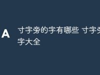 寸字旁的字有哪些 寸字旁的字大全-路由网