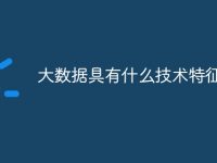 大数据具有什么技术特征-路由网