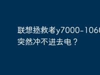 联想拯救者y7000-1060电脑突然冲不进去电?-路由网