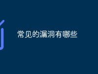 常见的漏洞有哪些-路由网