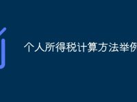 个人所得税计算方法举例说明-路由网