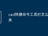 cad快捷命令工具栏怎么调出来-路由网