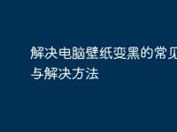 解决电脑壁纸变黑的常见问题与解决方法-路由网