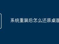 系统重装后怎么还原桌面-路由网