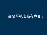 惠普平板电脑有声音？-路由网