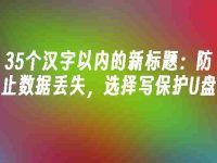 35个汉字以内的防止数据丢失，选择写保护U盘-路由网