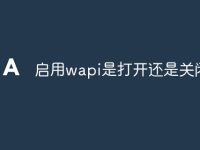 启用wapi是打开还是关闭-路由网
