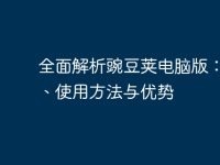 全面解析豌豆荚电脑版：功能、使用方法与优势-路由网