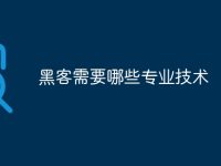黑客需要哪些专业技术-路由网