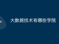 大数据技术有哪些学院-路由网