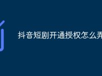 抖音短剧开通授权怎么弄-路由网