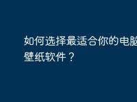 如何选择最适合你的电脑桌面壁纸软件？-路由网