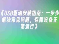 《USB驱动安装指南:一步步解决常见问题,保障设备正常运行》-路由网
