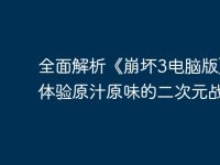 全面解析《崩坏3电脑版》:体验原汁原味的二次元战斗-路由网