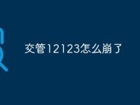 交管12123怎么崩了-路由网