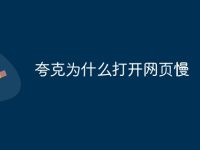 夸克为什么打开网页慢-路由网