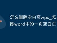 怎么删除空白页wps_怎么删除word中的一页空白页-路由网