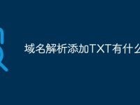 域名解析添加TXT有什么用-路由网
