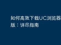 如何高效下载UC浏览器电脑版：详尽指南-路由网