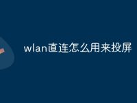 wlan直连怎么用来投屏-路由网