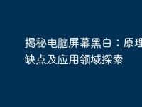 揭秘电脑屏幕黑白:原理、优缺点及应用领域探索-路由网
