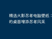 精选火影忍者电脑壁纸：为你的桌面增添忍者风采-路由网