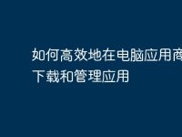 如何高效地在电脑应用商店中下载和管理应用-路由网
