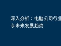 深入分析:电脑公司行业现状与未来发展趋势-路由网