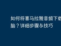 如何将喜马拉雅音频下载到电脑?详细步骤与技巧-路由网