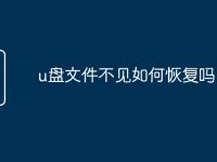 u盘文件不见如何恢复吗-路由网
