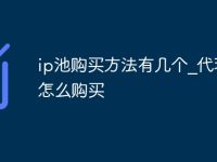 ip池购买方法有几个_代理ip怎么购买-路由网