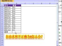 Excel中自动求和不正确并显示为0怎么办?-路由网