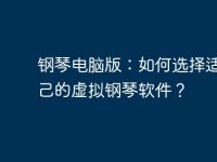 钢琴电脑版：如何选择适合自己的虚拟钢琴软件？-路由网