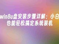 win8u盘安装步骤详解：小白也能轻松搞定系统装机-路由网
