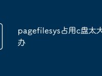 pagefilesys占用c盘太大怎么办-路由网
