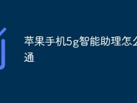 苹果手机5g智能助理怎么开通-路由网