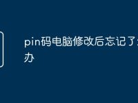 pin码电脑修改后忘记了怎么办-路由网