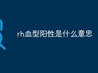rh血型阳性是什么意思-路由网