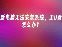 新电脑无法安装系统,无U盘怎么办?-路由网