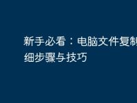 新手必看:电脑文件复制的详细步骤与技巧-路由网