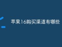 苹果16购买渠道有哪些-路由网