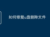 如何修复u盘删除文件-路由网