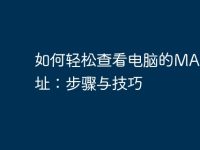 如何轻松查看电脑的MAC地址：步骤与技巧-路由网