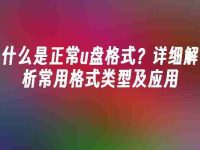 什么是正常u盘格式?详细解析常用格式类型及应用-路由网